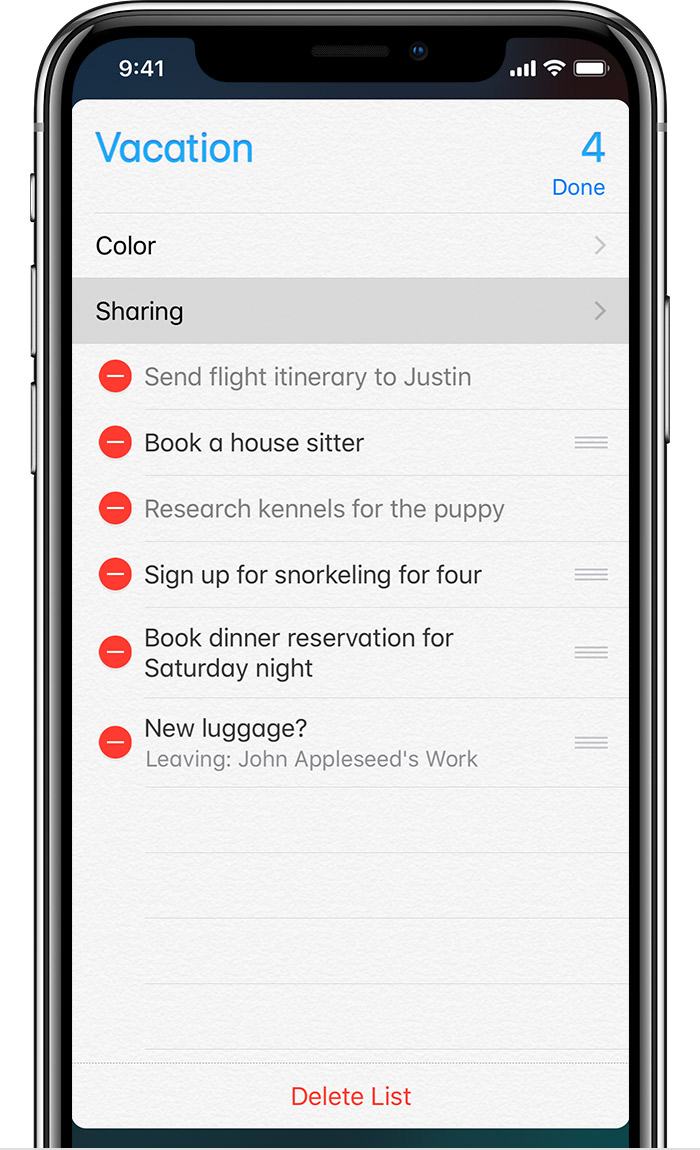 iPhone XS 如何共享提醒事项？如何在其他应用中添加提醒事项？