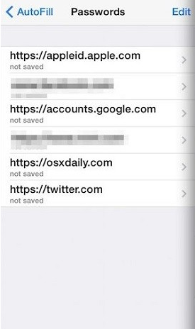 iPhone如何查看Safari浏览器保存的网站密码