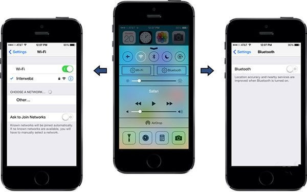 iOS7.1.2越狱插件推荐：蓝牙Wifi快捷方式