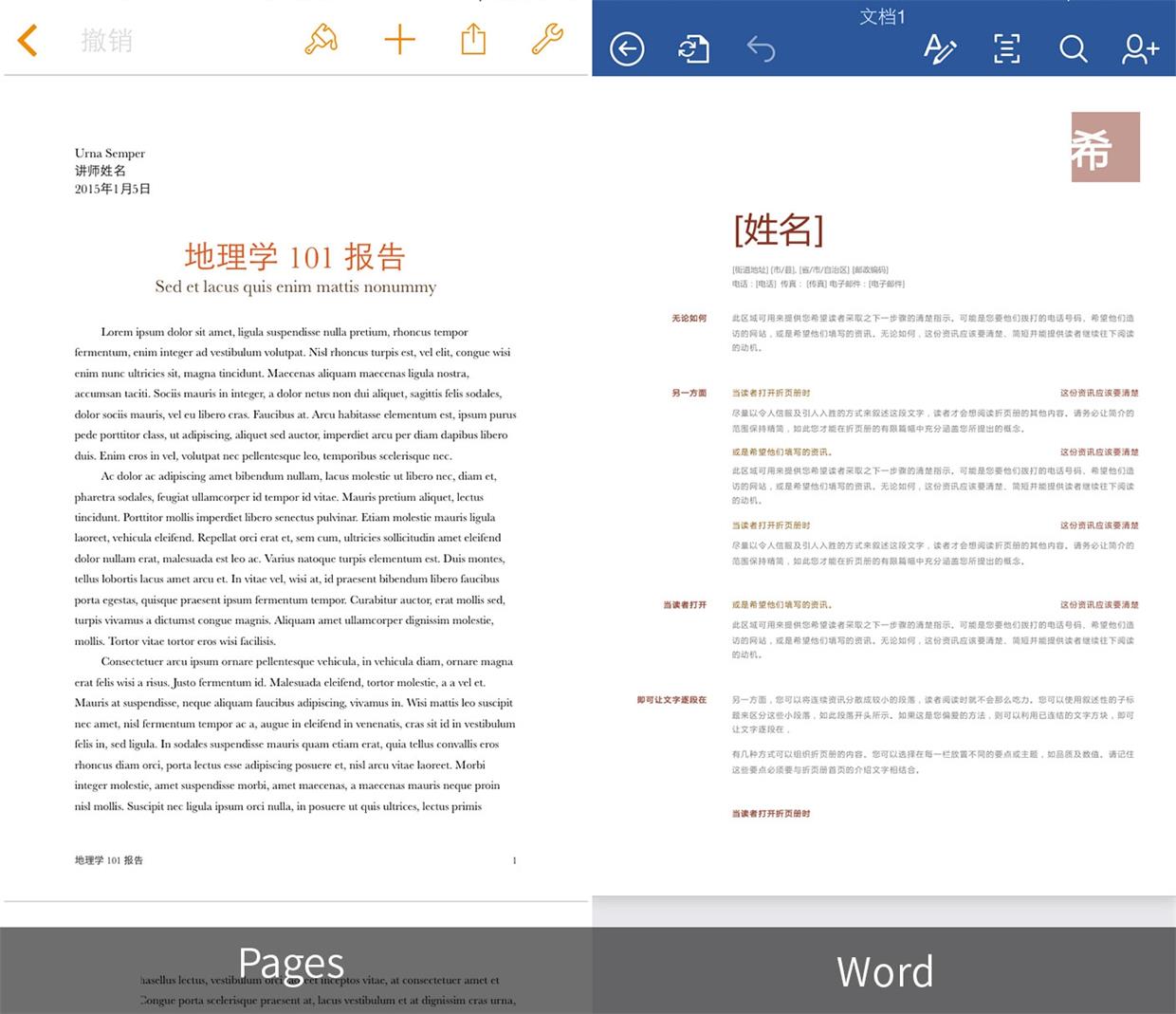 在 iPhone/iPad 上，Word 和 Pages 哪个更好用？