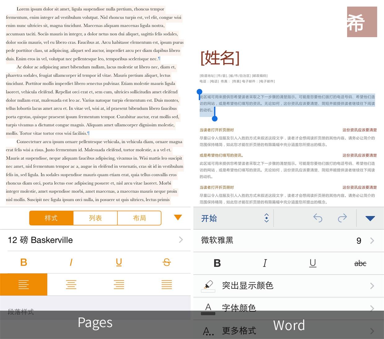 在 iPhone/iPad 上，Word 和 Pages 哪个更好用？