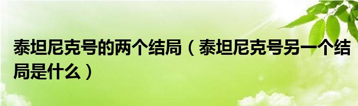 泰坦尼克号的两个结局（泰坦尼克号另一个结局是什么）