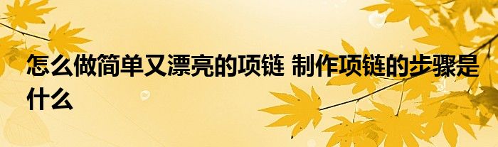 怎么做简单又漂亮的项链 制作项链的步骤是什么