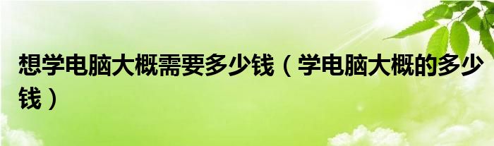 想学电脑大概需要多少钱（学电脑大概的多少钱）